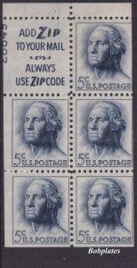 BOBPLATES #1213c Washington Booklet Slogan 3 Upper Left 28849 50% MNH DCV=$60