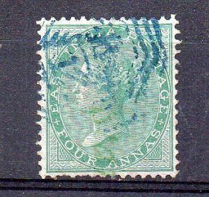  India/ qv sg no 47 4as green no w/m very fine used hcv cv 6500/-