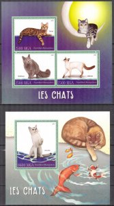 Madagascar 2016 Domestic Cats Sheet + S/S MNH