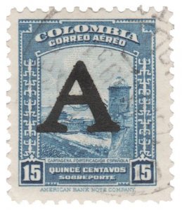 COLOMBIA AIRMAIL STAMP 1950. SCOTT # C188. USED. # 3
