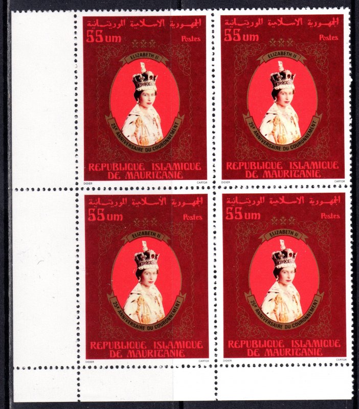 Mauritania 1978 Sc#398 Coronation Queen Elizabeth II Anniversary Block of 4 MNH