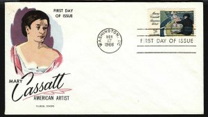 1966 Mary Cassatt American Artist Sc 1322 FDC Fluegel Covers cachet