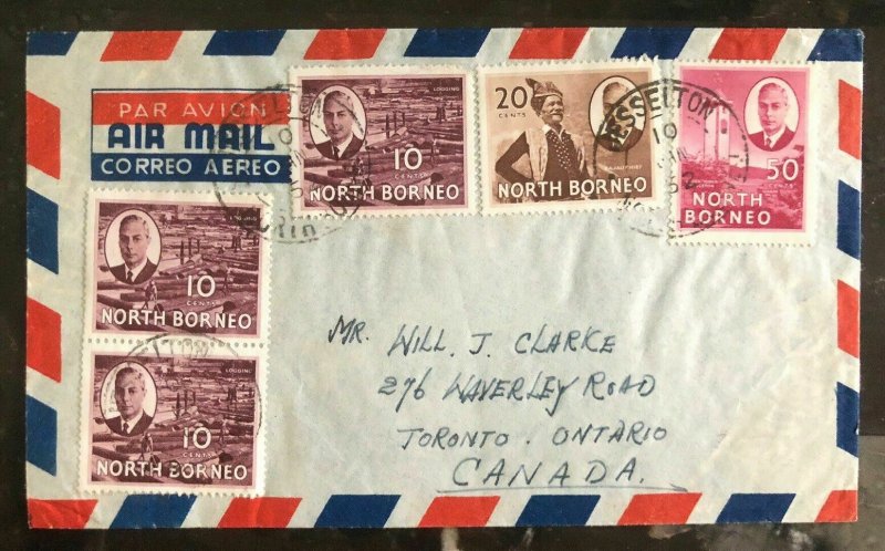 1952 Jesselton North Borneo Airmail Cover  to Toronto Canada