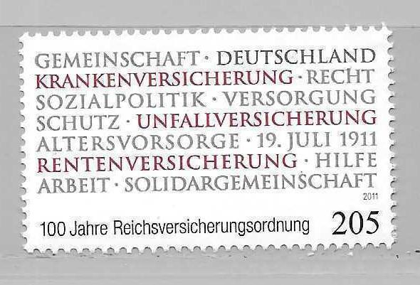 Germany 2623 100th National Insurance single MNH