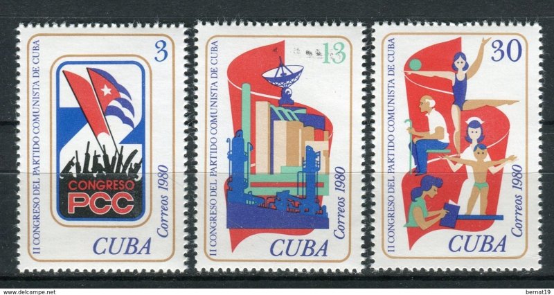 Cuba Sc# 2376-2378  COMMUNIST PARTY CONGRESS Cpl set of 3  1980 MNH mint