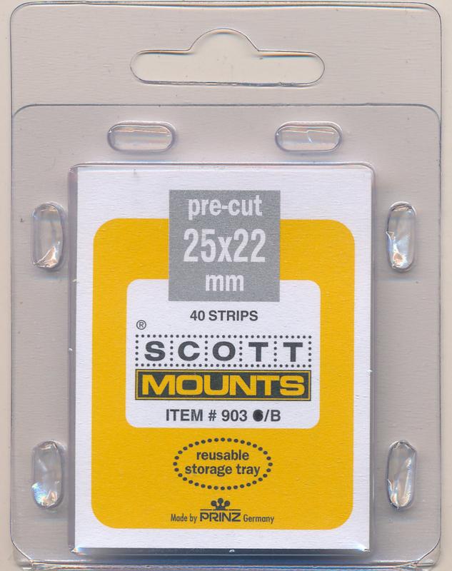 Prinz Scott Stamp Mounts Size 25/22 mm BLACK (Pack of 40) (25x22  25 mm) PRECUT 