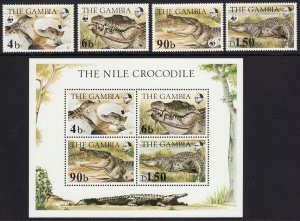 1984 Gambia WWF full set w/ souvenir sheet SS MNH Sc# 515 / 518 518A CV $55.50