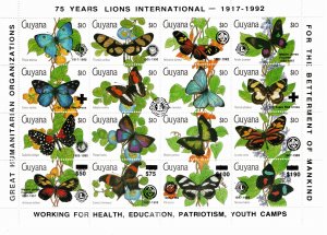 Guyana 1992 MNH Sc 2604 BLACK overprint sheet of 16
