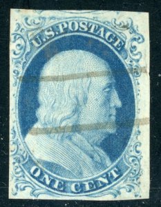 US Stamp #9 Franklin 1c - Used - CV $100.00