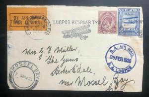 1925 Capetown South Africa Experimental Flight Airmail Cover to Mossel Bay