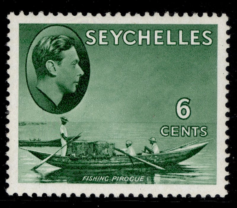 SEYCHELLES GVI SG137b, 6c green, M MINT.