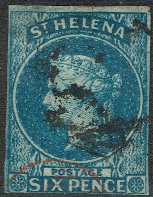 ST HELENA 1856 QV 6D IMPERF USED 