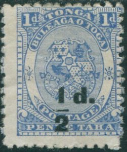 Tonga 1893 SG19 ½d on 1d Coat of Arms MLH