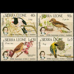 SIERRA LEONE 1985 - Scott# 671-4 Songbirds Set of 4 NH