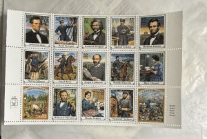 US 1995 32c Civil War block of 15 - bottom part of sheet #2975 MNH MINT