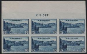 Scott 761 6c Crater Lake Plate F21322 Top Right