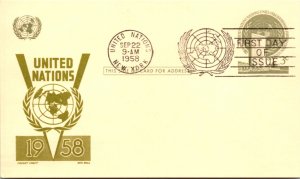 United Nations, New York, Worldwide First Day Cover, Government Postal Card