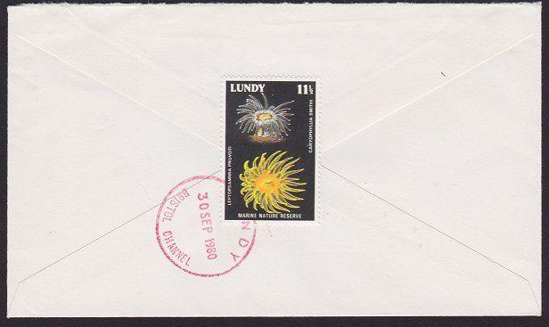 GB LUNDY 1980 cover Lundy meter - 11½p marine reserve on reverse............5152