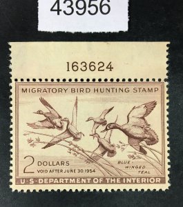 US STAMPS # RW20 DUCK PLATE SINGLE MINT OG NH///ar