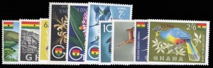 Ghana #277-284, C9-10 Cat$32.15, 1967 Surcharges, complete set, never hinged