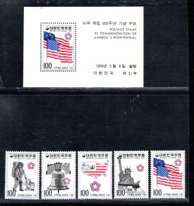 KOREA SC# 1034-38+1034a FVF/MNH