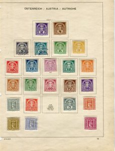AUSTRIA; 1920s early Postage issues fine small range on album page
