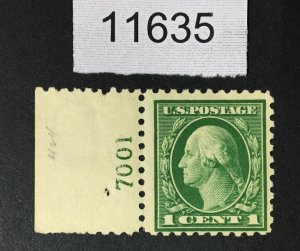 US STAMPS # 424 PLATE SINGLE MINT OG H CAT. $ LOT #11635