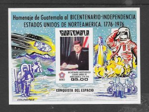 GUATEMALA -CLEARANCE  #C609a J.F.K. & CONQUEST OF SPACE S/S MNH