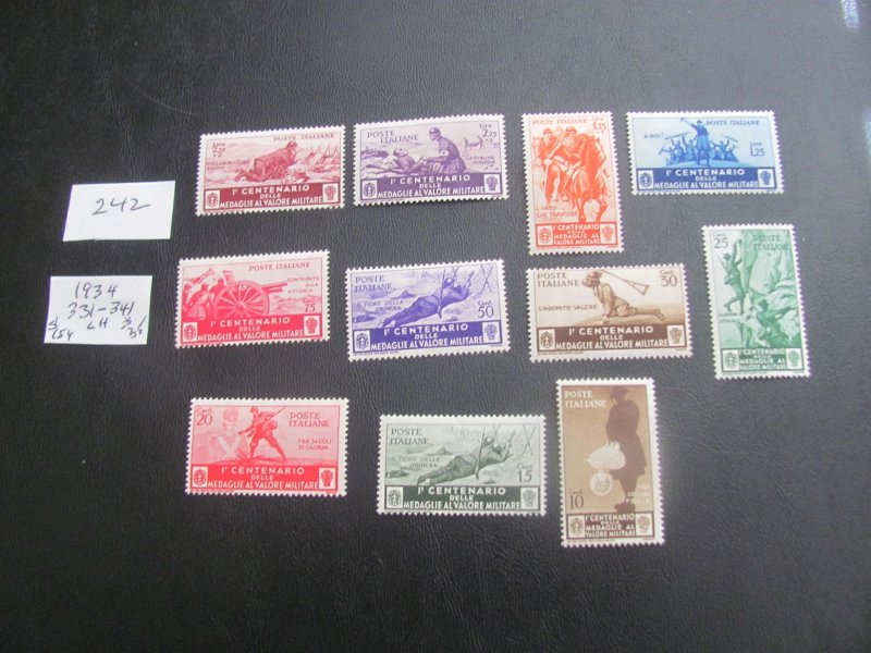 ITALY 1934 VLH SC 331-341 SET  XF $154 (242)