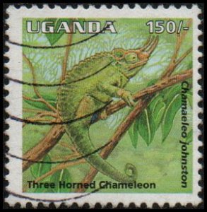 Uganda 1330 - Used - 150sh Three-horned Chameleon (1995)