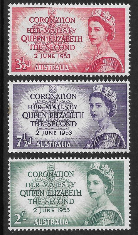 Doyle's_Stamps: MNH Australian Coronation Set, Scott #259** to #261**