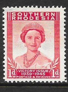 Southern Rhodesia 67: 1d Queen Elizabeth, MHR, F-VF