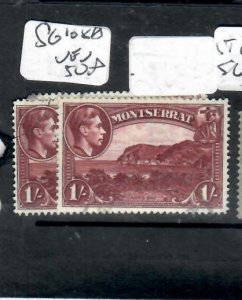 MONTSERRAT KGVI  1/-   SG 108-108A    VFU    P0324A H