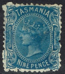 TASMANIA 1871 QV 9D WMK TAS WITH LINES PERF 11.5  