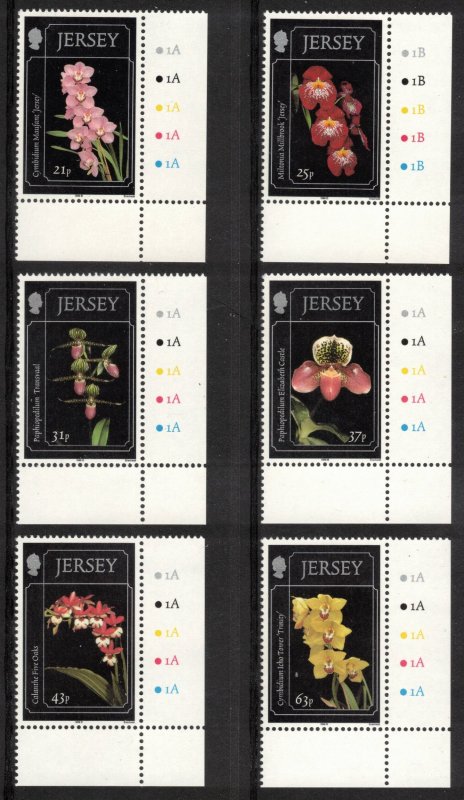 JERSEY 1999 Orchids; Scott 890-95, SG 892-97; MNH