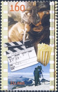 Iceland 2006 Sc 1069 Motion Pictures Centennial Clapboard Cameraman Stamp MNH