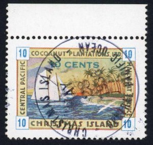 Christmas Island CENTRAL PACIFIC COCOANUT PLANTATIONS LTD 10c Value in Blue 