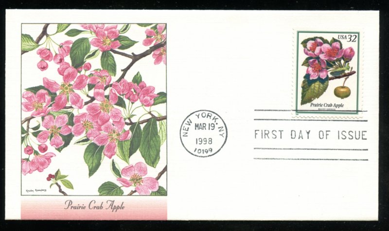 US 3196 Flowering Trees Prairie Crab Apple UA Fleetwood cachet FDC