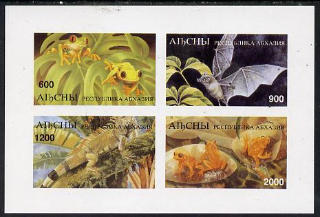 Abkhazia 1997 Bats & Frogs imperf sheetlet containing...