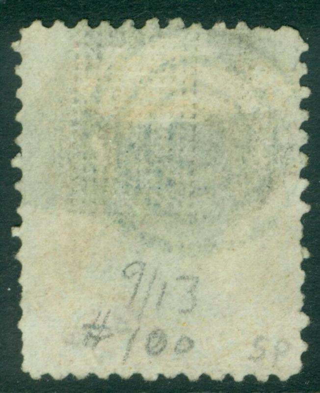 EDW1949SELL : USA 1868 Sc #100 Used Neat Blue Target cancel. PSAG Cert Cat $950+