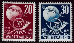 Wurttemberg French Zone SC 8N40-41  Mint VF....Specialty Bargain!!