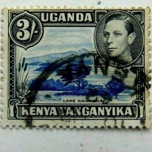 Kenya, Uganda & Tanzania #82 Used/F, 3 shilling, Lake Naivasha 1950