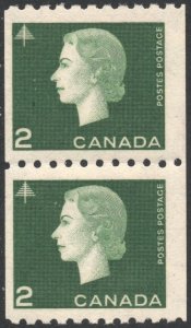 Canada SC#406 2¢ Queen Elizabeth II: Cameo Issue Coil Pair (1963) MNH