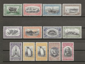 FALKLAND ISLANDS 1933 SG 127/38 + 136a MINT CAT £7500