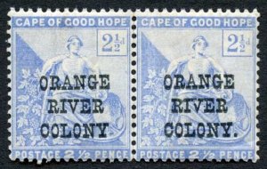 Orange Free State SG135a 2 1/2d No Stop after Colony (left) M/M Cat 88 pounds