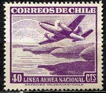 Chile 1951: Sc. # C156; *-/MHH Single Stamp
