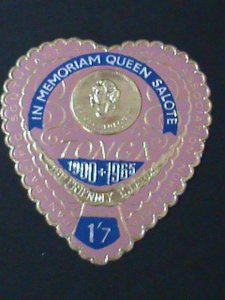 ​TONGA-1966-SC#155-IN MEMERMORY OF QUEEN SALOTE HEART SHAPE CUTSTAMP MINT-VF
