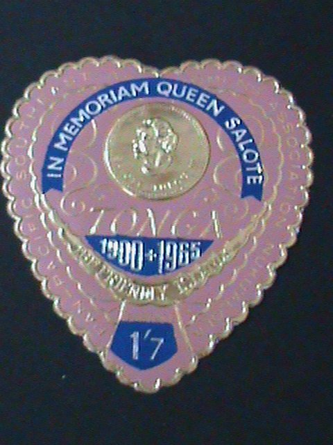 ​TONGA-1966-SC#155-IN MEMERMORY OF QUEEN SALOTE HEART SHAPE CUTSTAMP MINT-VF