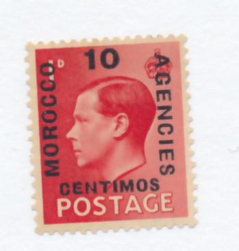 Great Britain abroad, Morocco 1936 Scott 79 MH - 10c on 1p, Edward VIII