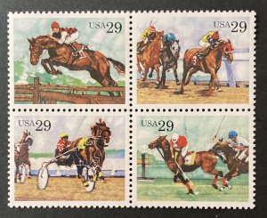 U.S. 1993 #2759a Block, Sporting Horses, MNH.